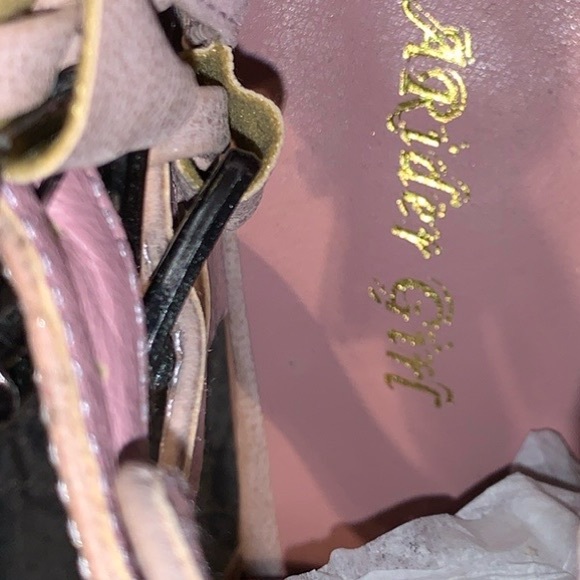 A Rider Girl Bell 02 Cut Out Double Buckle Strappy Heeled Ankle Boots Blush Pink - Picture 15 of 16